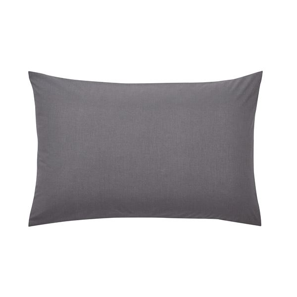 Plain Dye Housewife Pillowcase - Charcoal